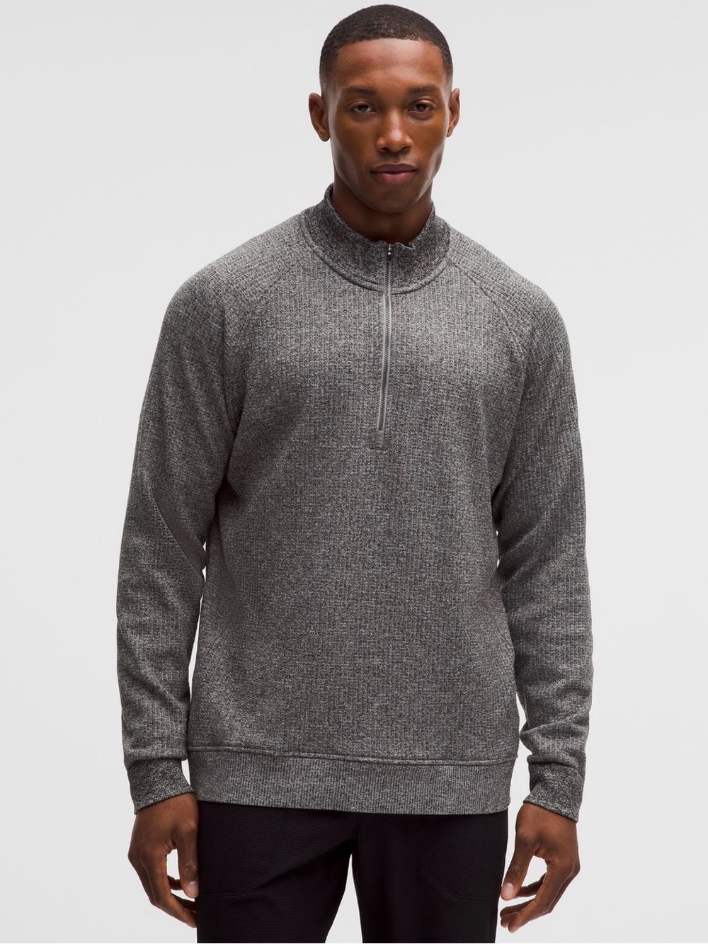 Men's Lululemon Engineered Warmth Half-Zip Knit Sweater in Grey EUC Sz M